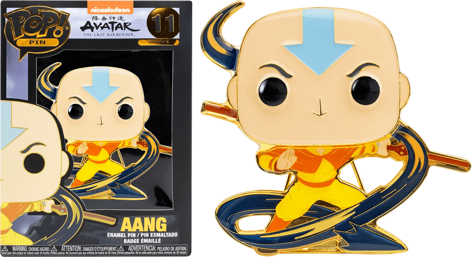 FUNAVAPP0006 Avatar The Last Airbender - Aang (With Chase) 4" Pop! Enamel Pin - Funko - Titan Pop Culture