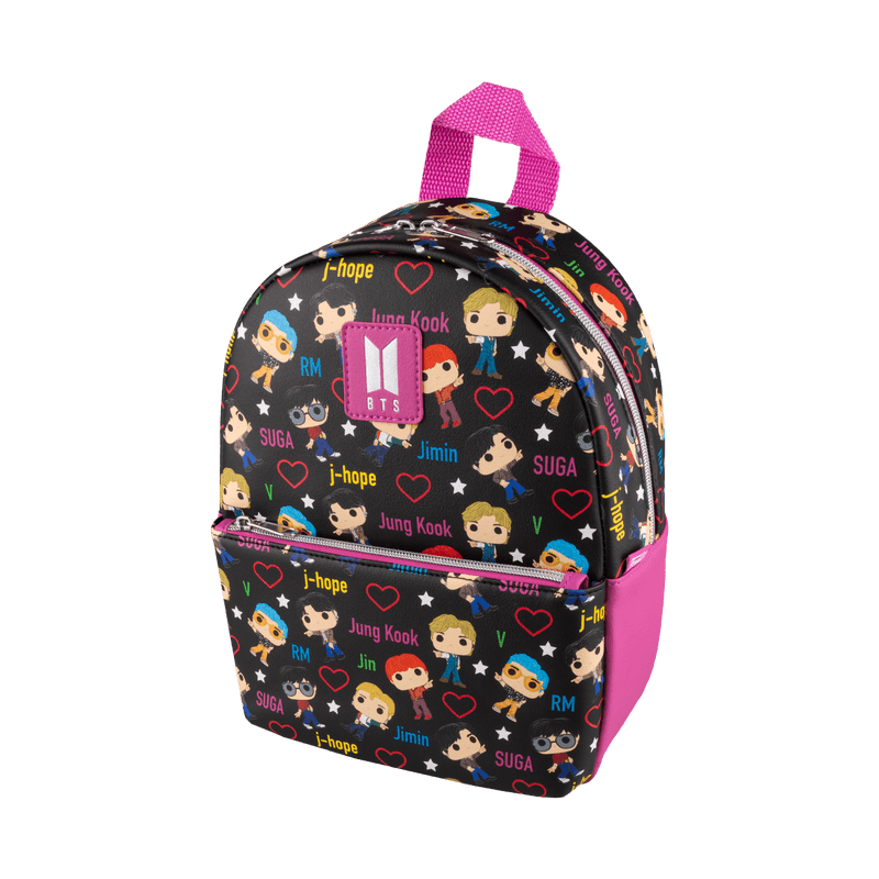 FUNBTSBK0001 BTS - Band with Hearts All Over Print Mini Backpack - Loungefly - Titan Pop Culture