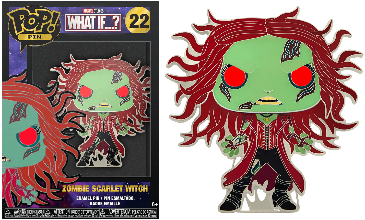 FUNMVPP0062 What If - Zombie Scarlet Witch (with chase) 4" Pop! Enamel Pin - Funko - Titan Pop Culture
