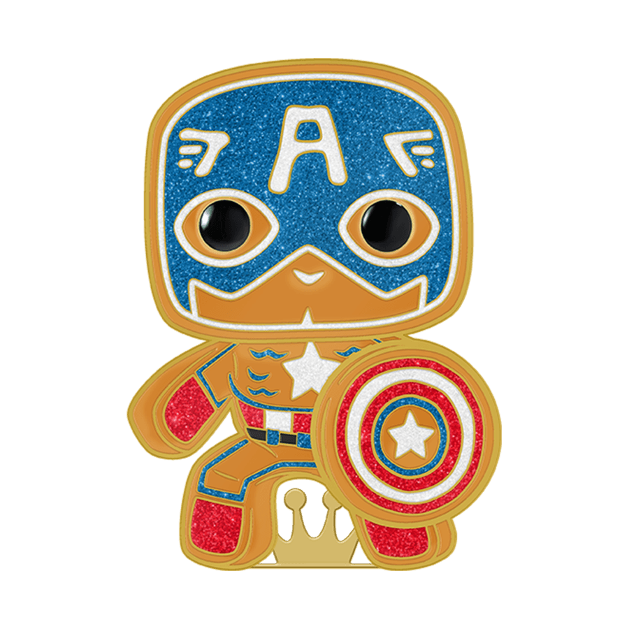 FUNMVPP0101 Marvel Comics - Captain America Gingerbread Enamel Pop! Pin - Funko - Titan Pop Culture