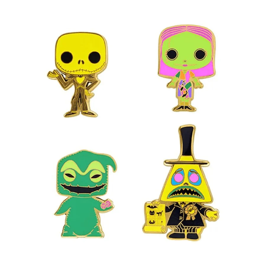 FUNWDPN2764 The Nightmare Before Christmas - Blacklight Enamel Pin Set 4-Pack - Loungefly - Titan Pop Culture