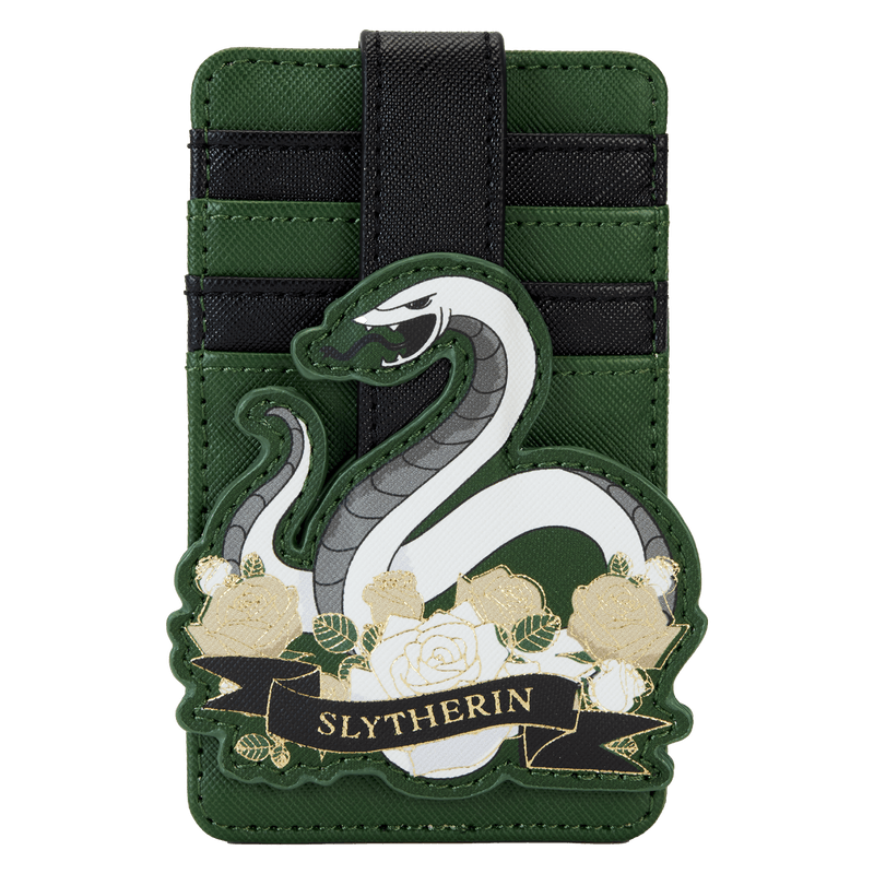 LOUHPWA0169 Harry Potter - Slytherin House Floral Tattoo Cardholder - Loungefly - Titan Pop Culture
