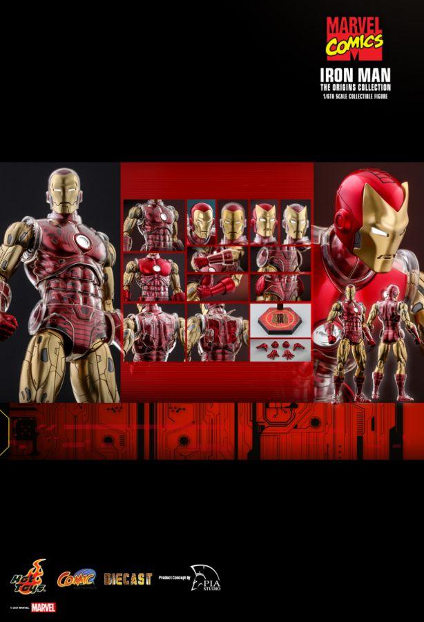 HOTCMS07D37 Marvel Comics - Iron Man Origins 1:6 Scale 12" Diecast Action Figure - Hot Toys - Titan Pop Culture