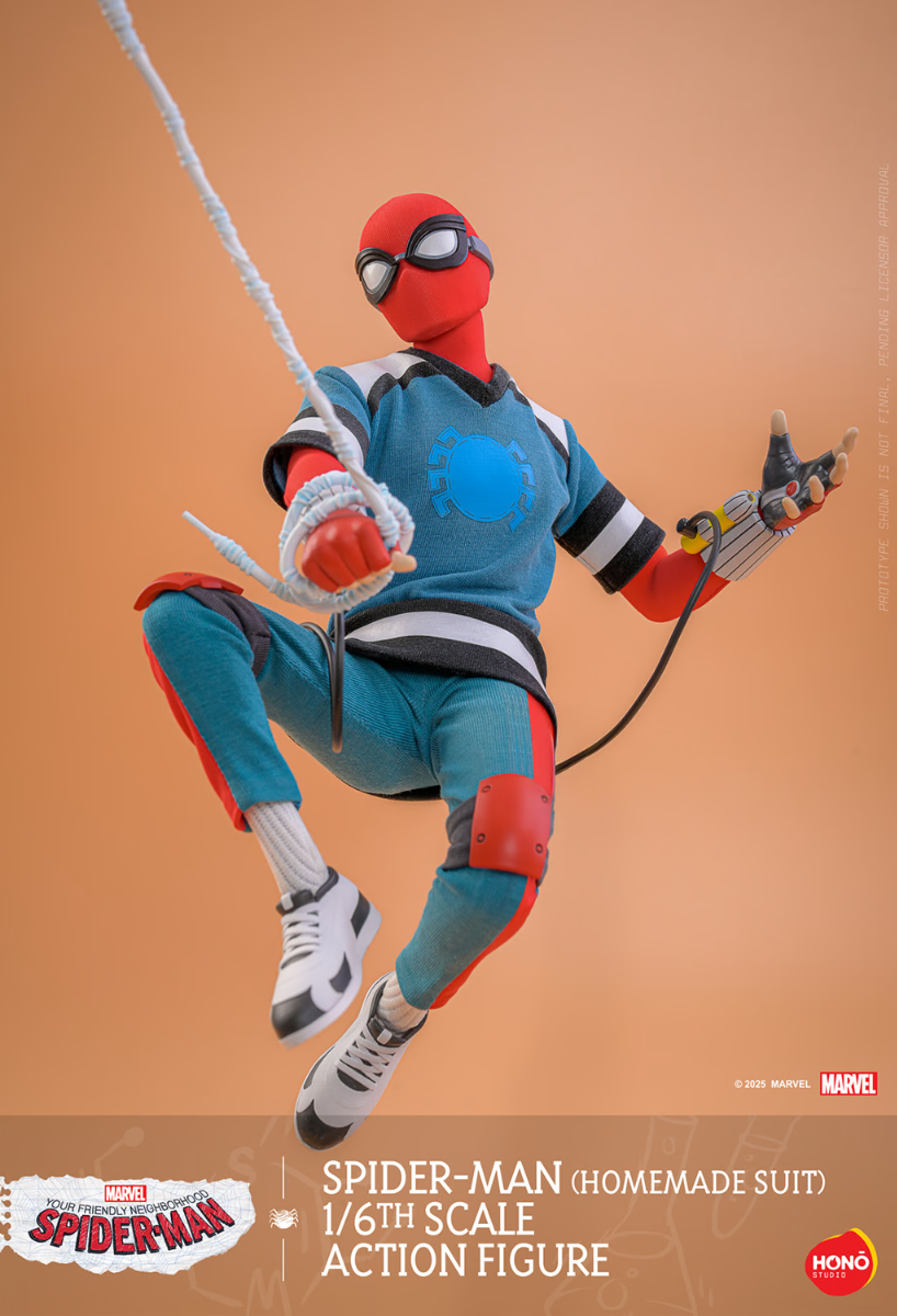 Tu amigable vecino Spider-Man - Figura de acción de Spider-Man con traje casero a escala 1:6