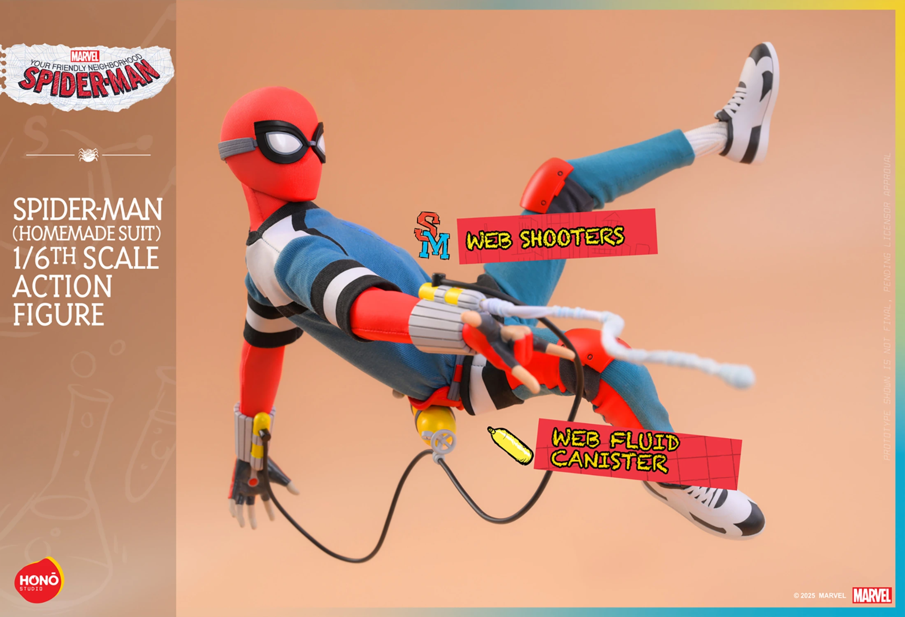 Tu amigable vecino Spider-Man - Figura de acción de Spider-Man con traje casero a escala 1:6