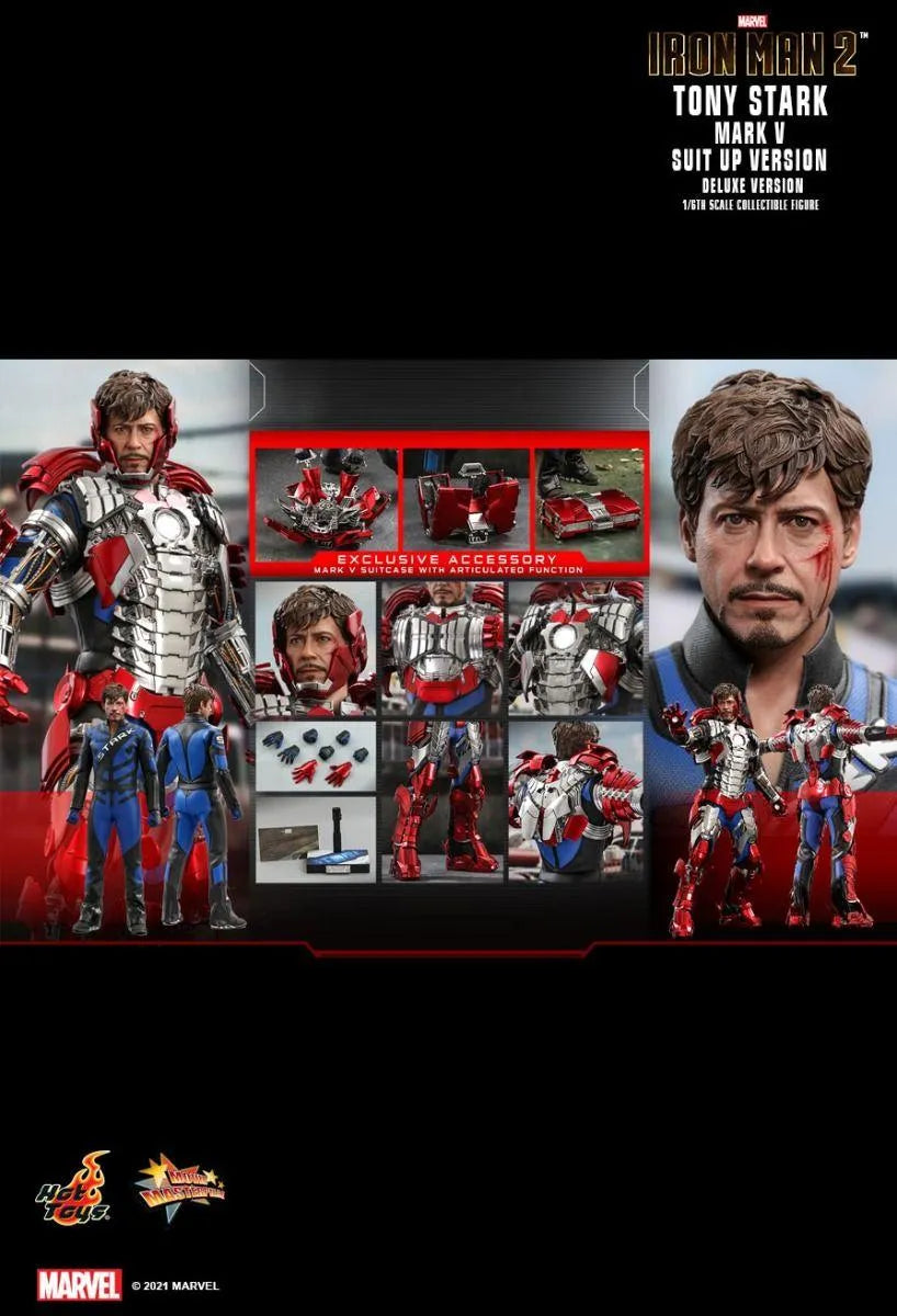 HOTMMS600 Iron Man 2 - Tony Stark Mark V Suit Up Deluxe 1:6 Scale Collectable Action Figure - Hot Toys - Titan Pop Culture