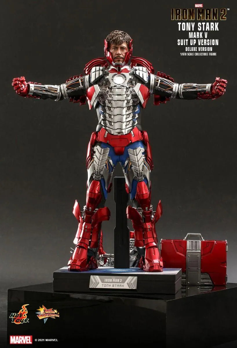 HOTMMS600 Iron Man 2 - Tony Stark Mark V Suit Up Deluxe 1:6 Scale Collectable Action Figure - Hot Toys - Titan Pop Culture