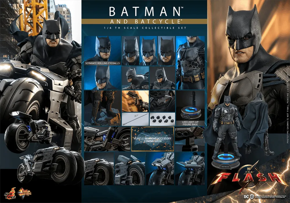 HOTMMS705 The Flash (2023) - Batman & Batcycle 1:6 Scale Collectable Action Figure Set - Hot Toys - Titan Pop Culture