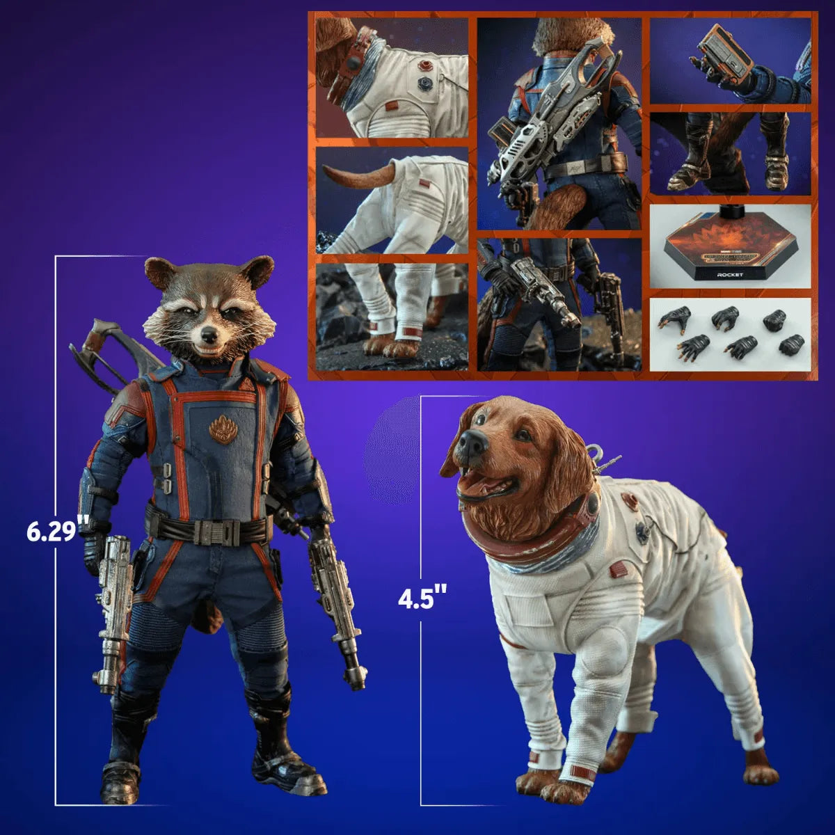 HOTMMS708 Guardians of the Galaxy Vol 3 - Rocket and Cosmo 1:6 Scale Hot Toy Action Figure - Hot Toys - Titan Pop Culture