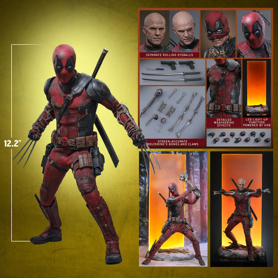 HOTMMS782 Deadpool & Wolverine - Deadpool (Battling Version) 1:6 Scale Collectible Action Figure - Hot Toys - Titan Pop Culture