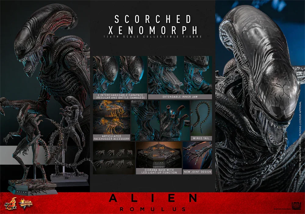 Alien: Romulus - Figura de acción coleccionable de Xenomorfo Quemado a escala 1:6