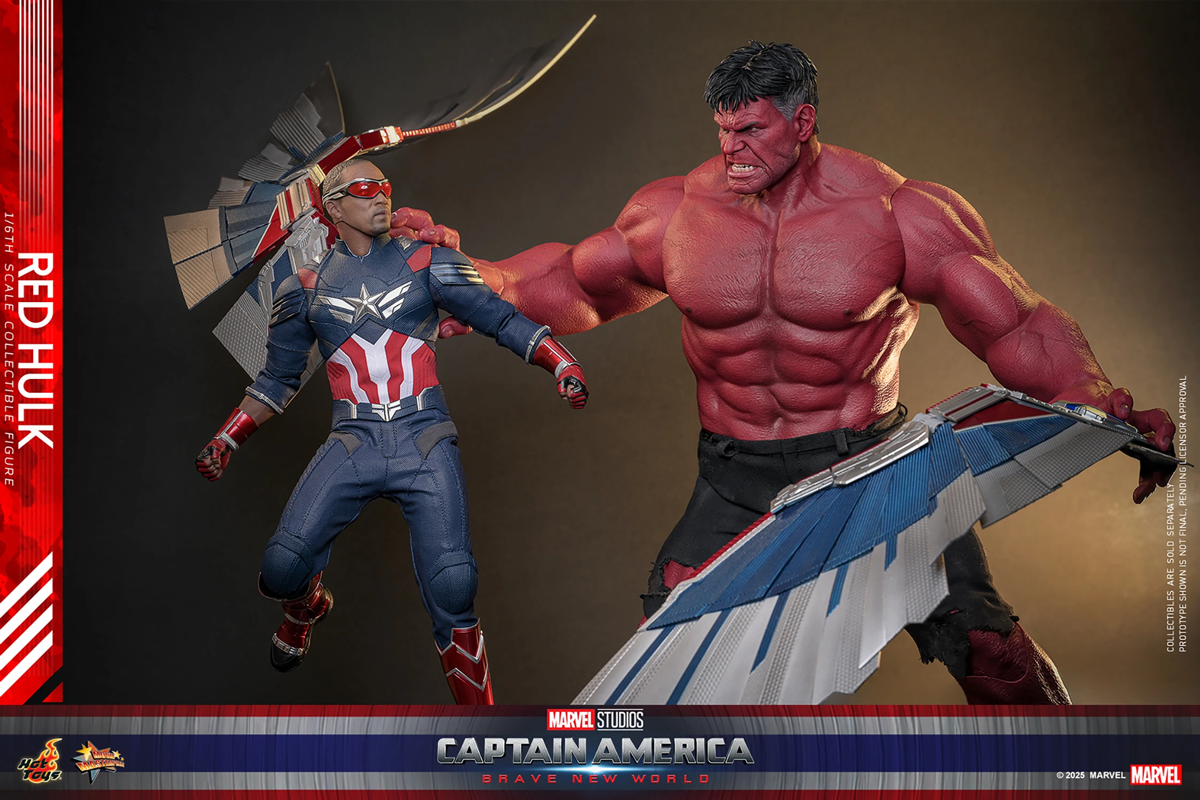 Capitán América: Un mundo feliz - Figura de acción coleccionable de Hulk Rojo a escala 1:6