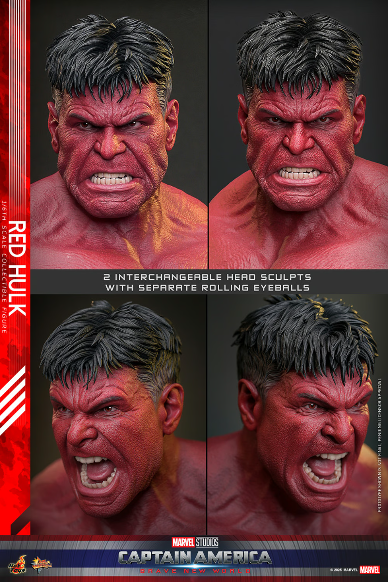 Capitán América: Un mundo feliz - Figura de acción coleccionable de Hulk Rojo a escala 1:6