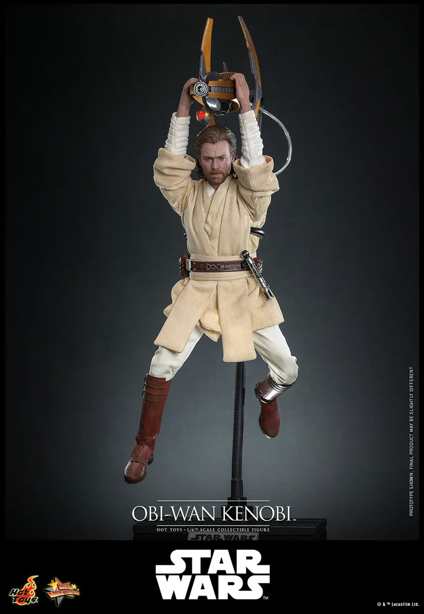 Star Wars: El ataque de los clones - Figura de acción coleccionable de Obi-Wan Kenobi a escala 1:6