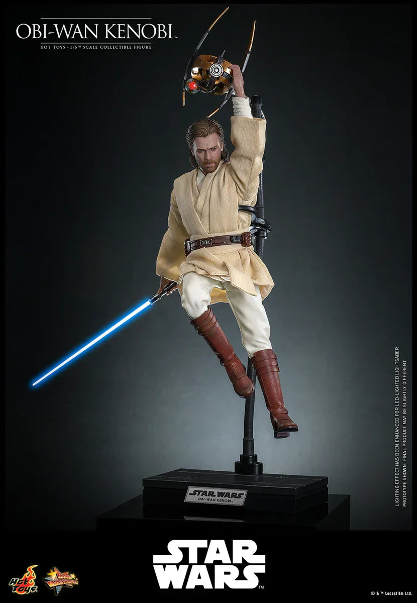 Star Wars: El ataque de los clones - Figura de acción coleccionable de Obi-Wan Kenobi a escala 1:6