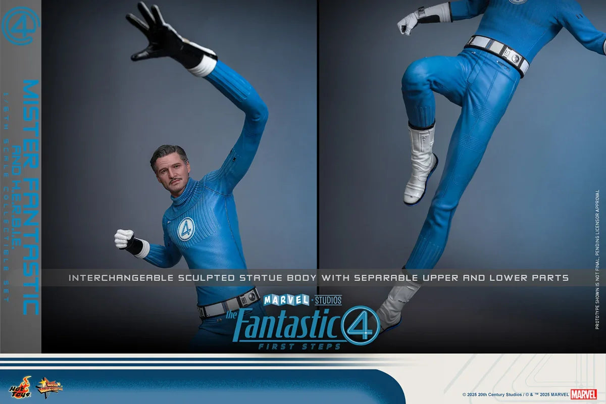 Los Cuatro Fantásticos: Primeros Pasos - Figuras coleccionables a escala 1:6 de Mr. Fantastic y Herbie