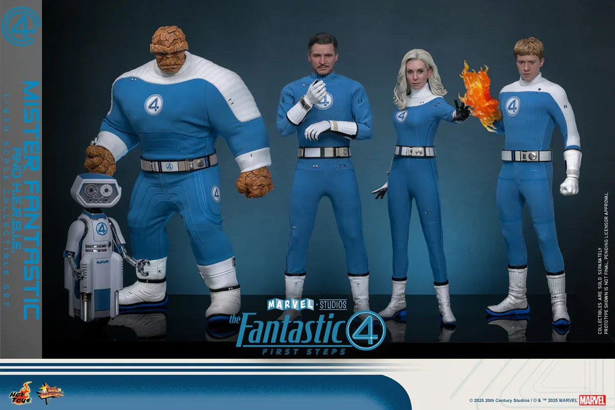 Los Cuatro Fantásticos: Primeros Pasos - Figuras coleccionables a escala 1:6 de Mr. Fantastic y Herbie