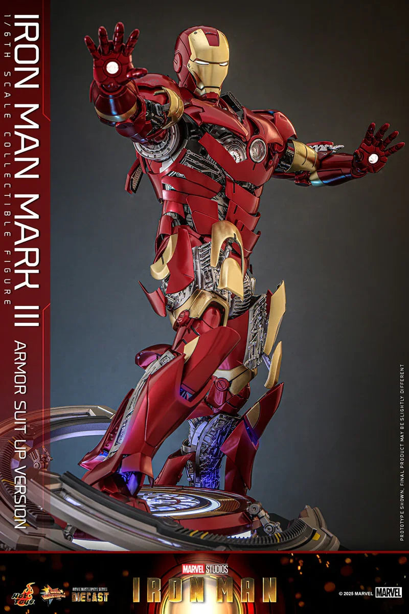Figura de acción coleccionable a escala 1:6 de Iron Man - Armadura Mk3 (versión con traje)