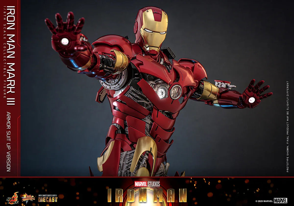 Figura de acción coleccionable a escala 1:6 de Iron Man - Armadura Mk3 (versión con traje)