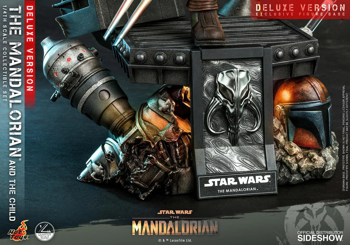 HOTQS017 Star Wars: The Mandalorian - Mandalorian & The Child Deluxe 1:4 Scale Action Figure Set - Hot Toys - Titan Pop Culture