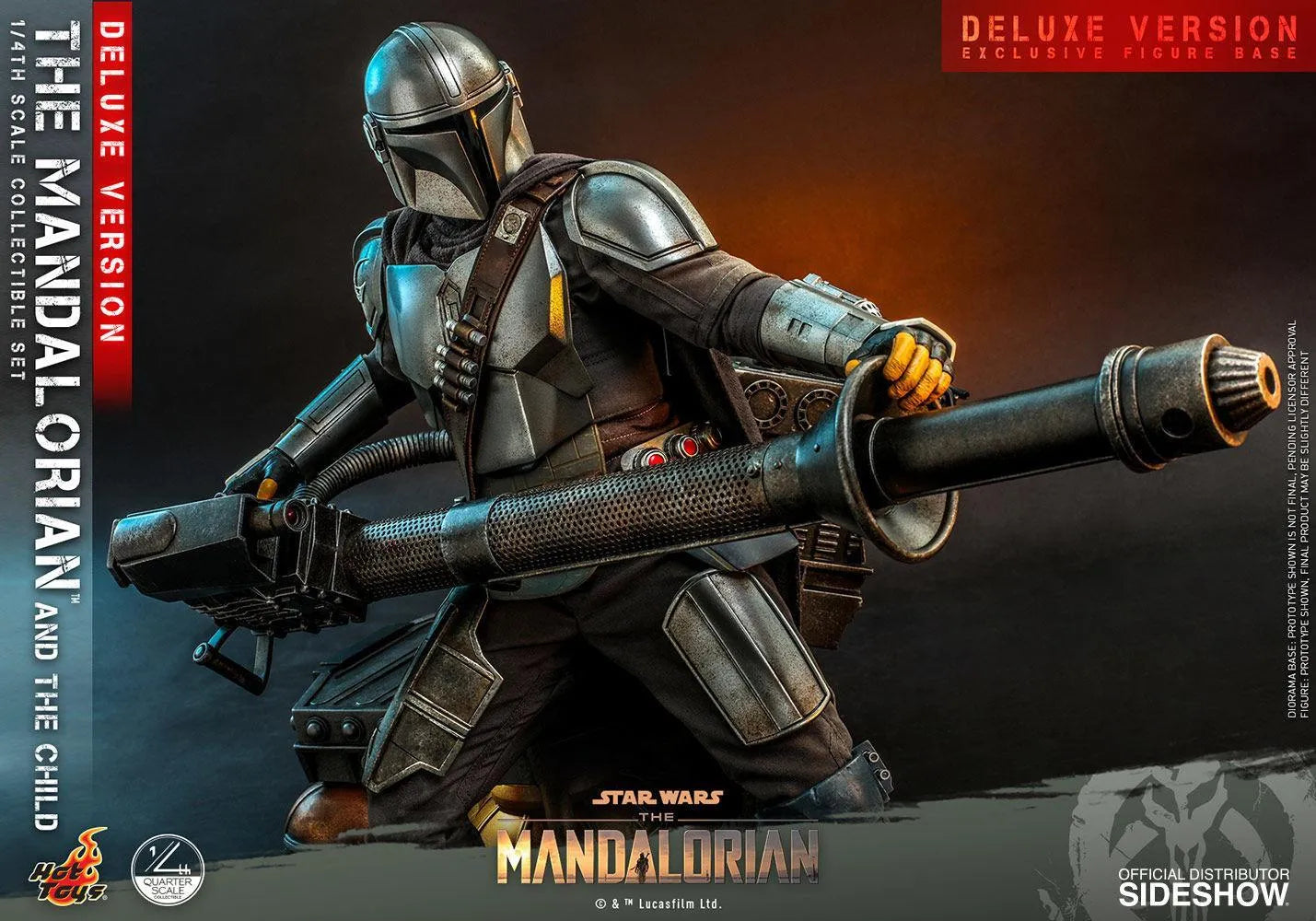 HOTQS017 Star Wars: The Mandalorian - Mandalorian & The Child Deluxe 1:4 Scale Action Figure Set - Hot Toys - Titan Pop Culture