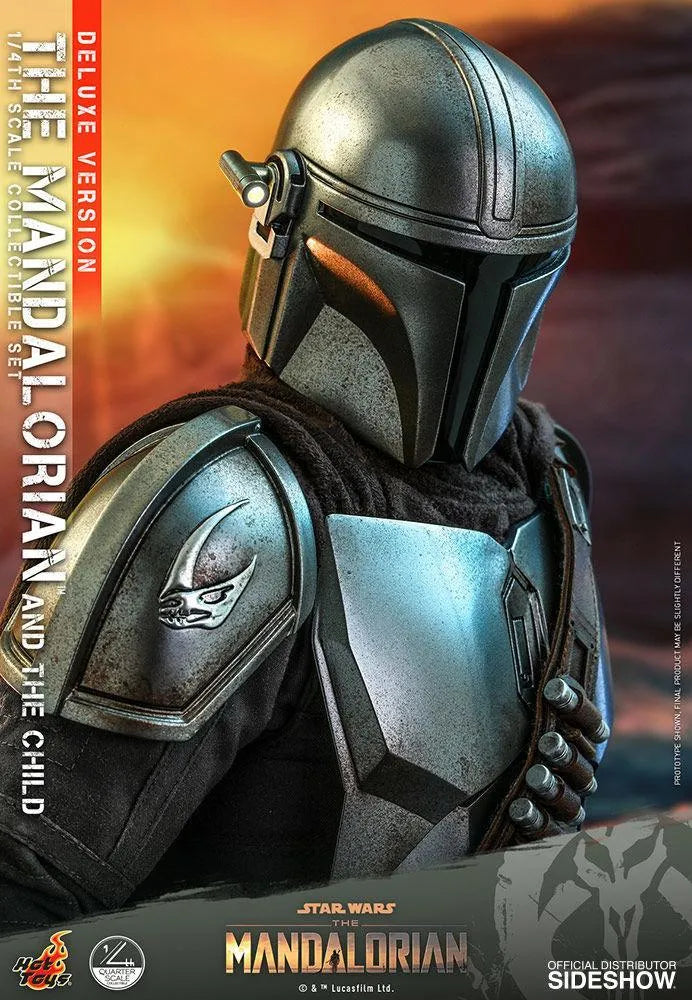 HOTQS017 Star Wars: The Mandalorian - Mandalorian & The Child Deluxe 1:4 Scale Action Figure Set - Hot Toys - Titan Pop Culture