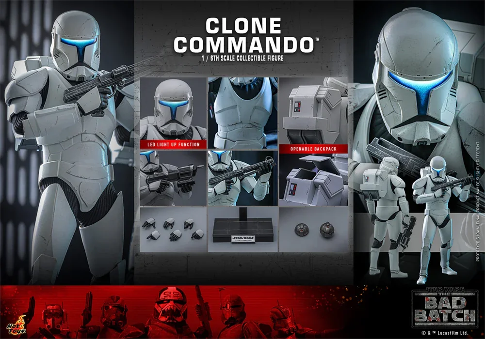 Figura de acción coleccionable de Star Wars - Clone Commando a escala 1:6