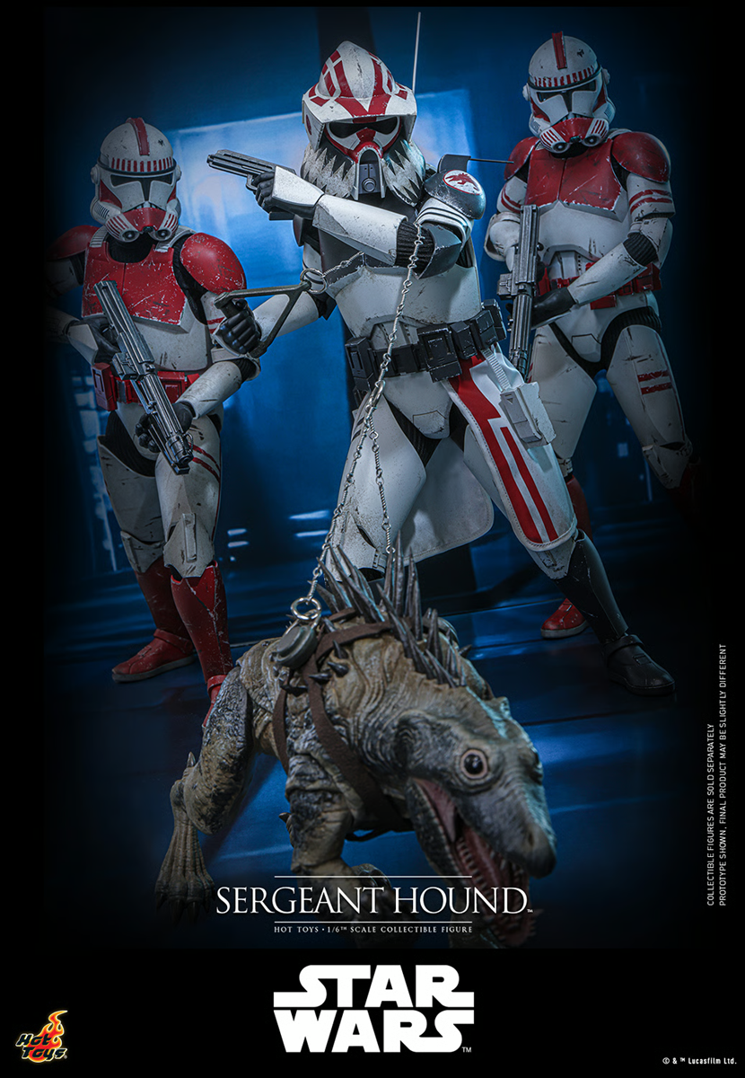 Star Wars: The Clone Wars - Figura de acción coleccionable del Sargento Hound a escala 1:6