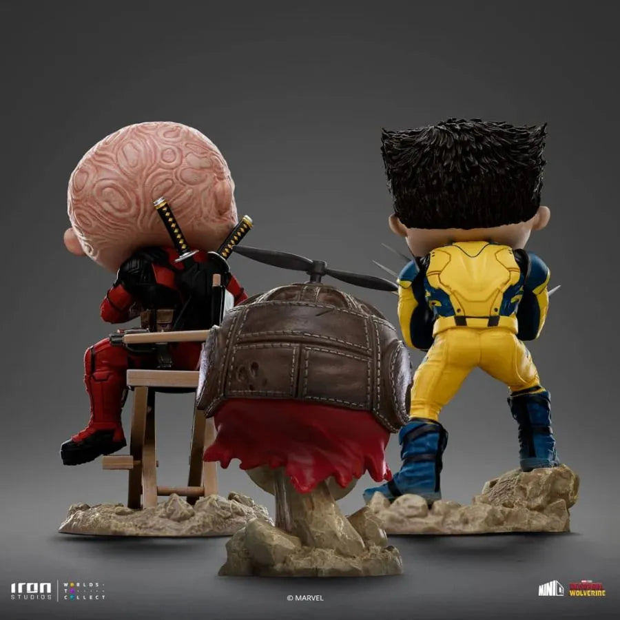 IRO55817 Deadpool & Wolverine - Deadpool, Wolverine & Headpool Minico Set - Iron Studios - Titan Pop Culture