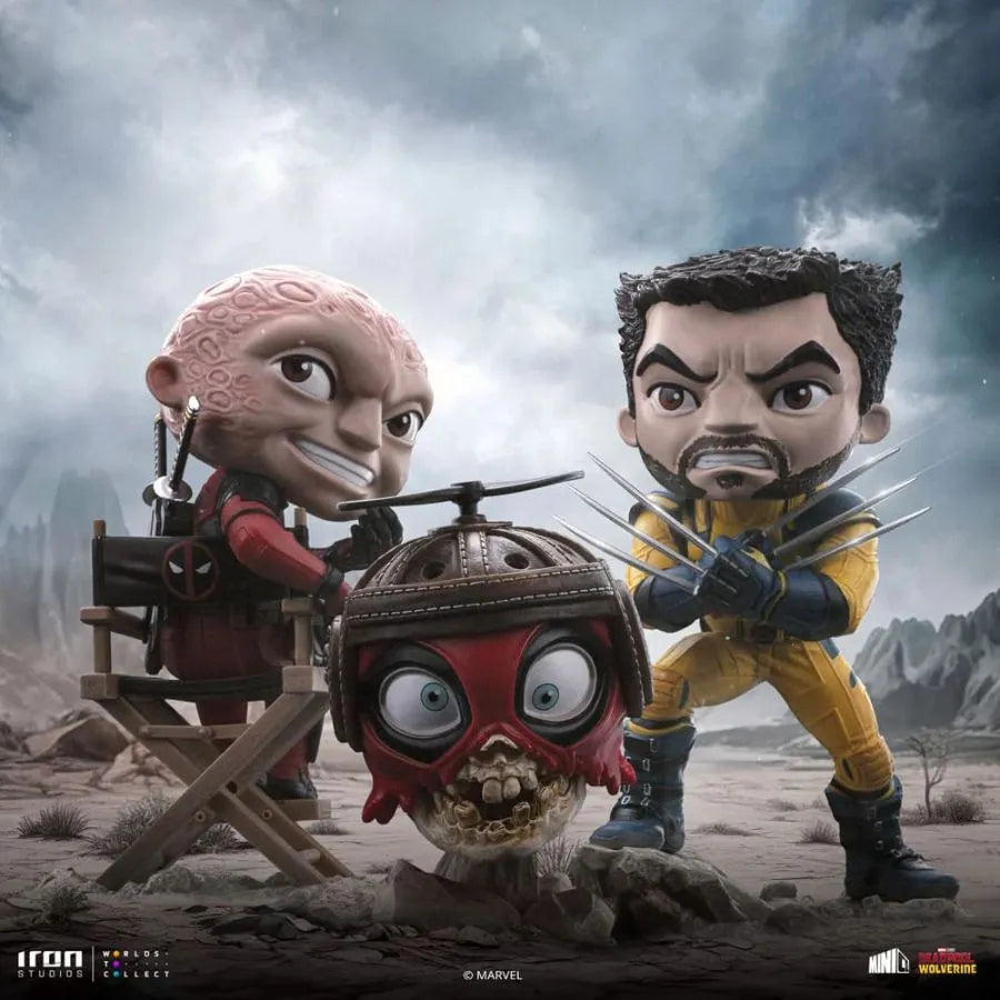 IRO55817 Deadpool & Wolverine - Deadpool, Wolverine & Headpool Minico Set - Iron Studios - Titan Pop Culture