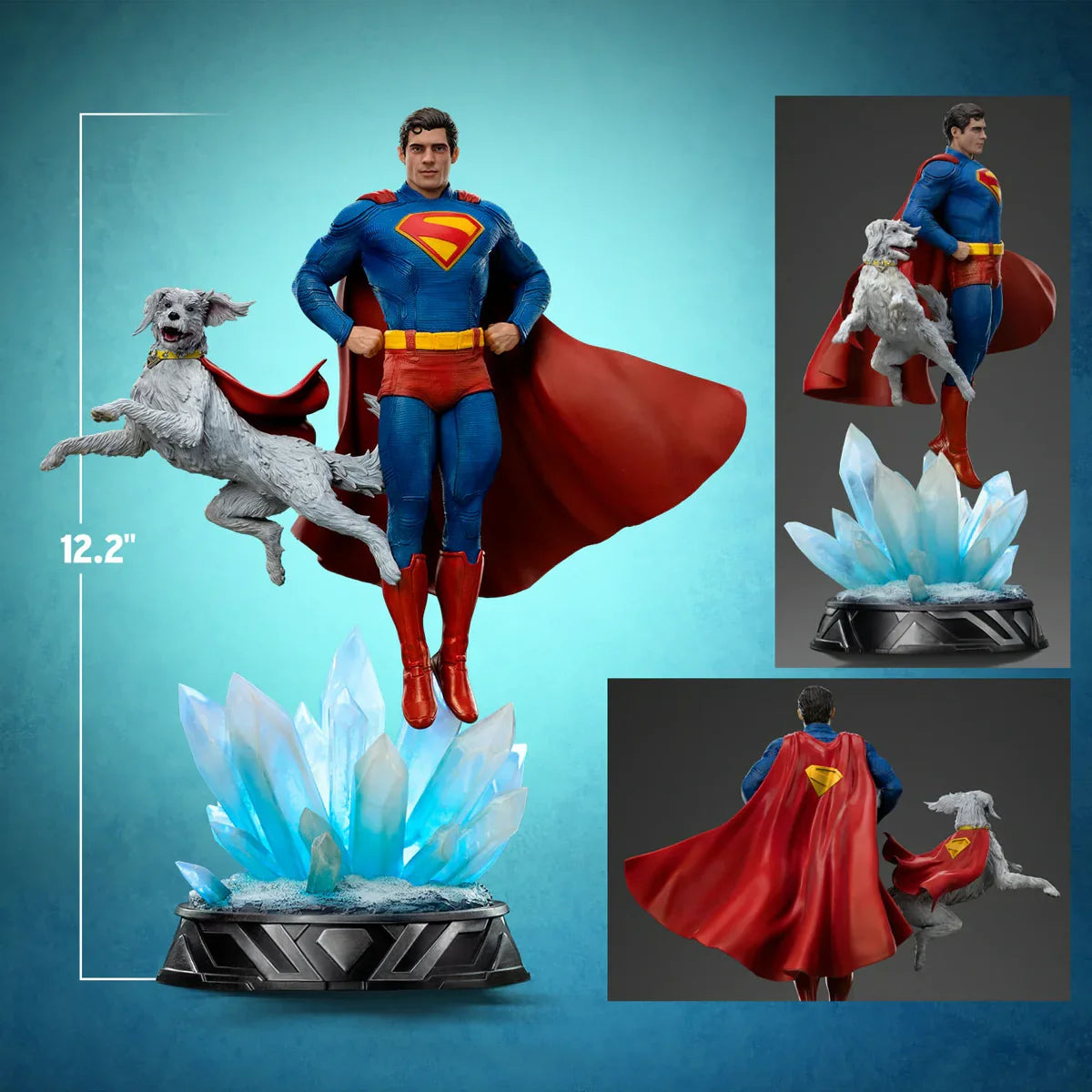 Superman (2025) - Estatua de Superman y Krypto a escala 1:10