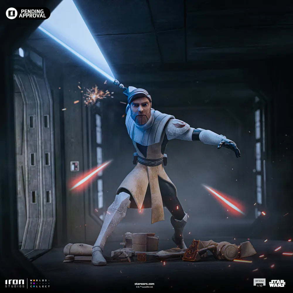 IRO57897 Star Wars: Clone Wars - Obi-Wan Kenobi 1:10 Scale Statue - Iron Studios - Titan Pop Culture