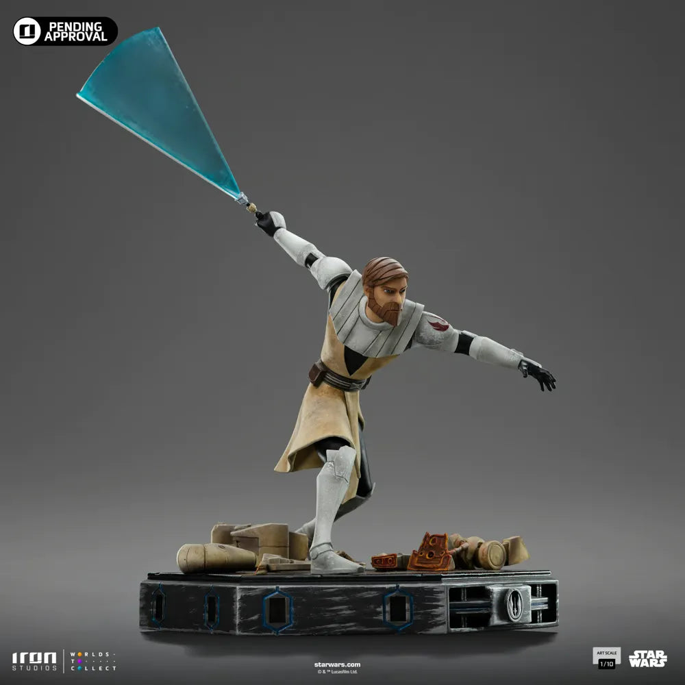 IRO57897 Star Wars: Clone Wars - Obi-Wan Kenobi 1:10 Scale Statue - Iron Studios - Titan Pop Culture