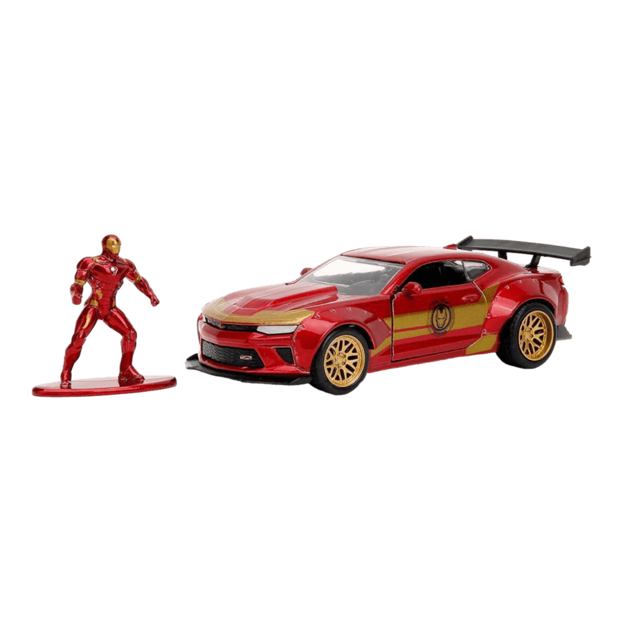 Marvel Comics - 2016 Chevy Camaro SS Widebody with Ironman 1:32 Scale Diecast Figure Diecast Scale Rides by Jada Toys | Titan Pop Culture
