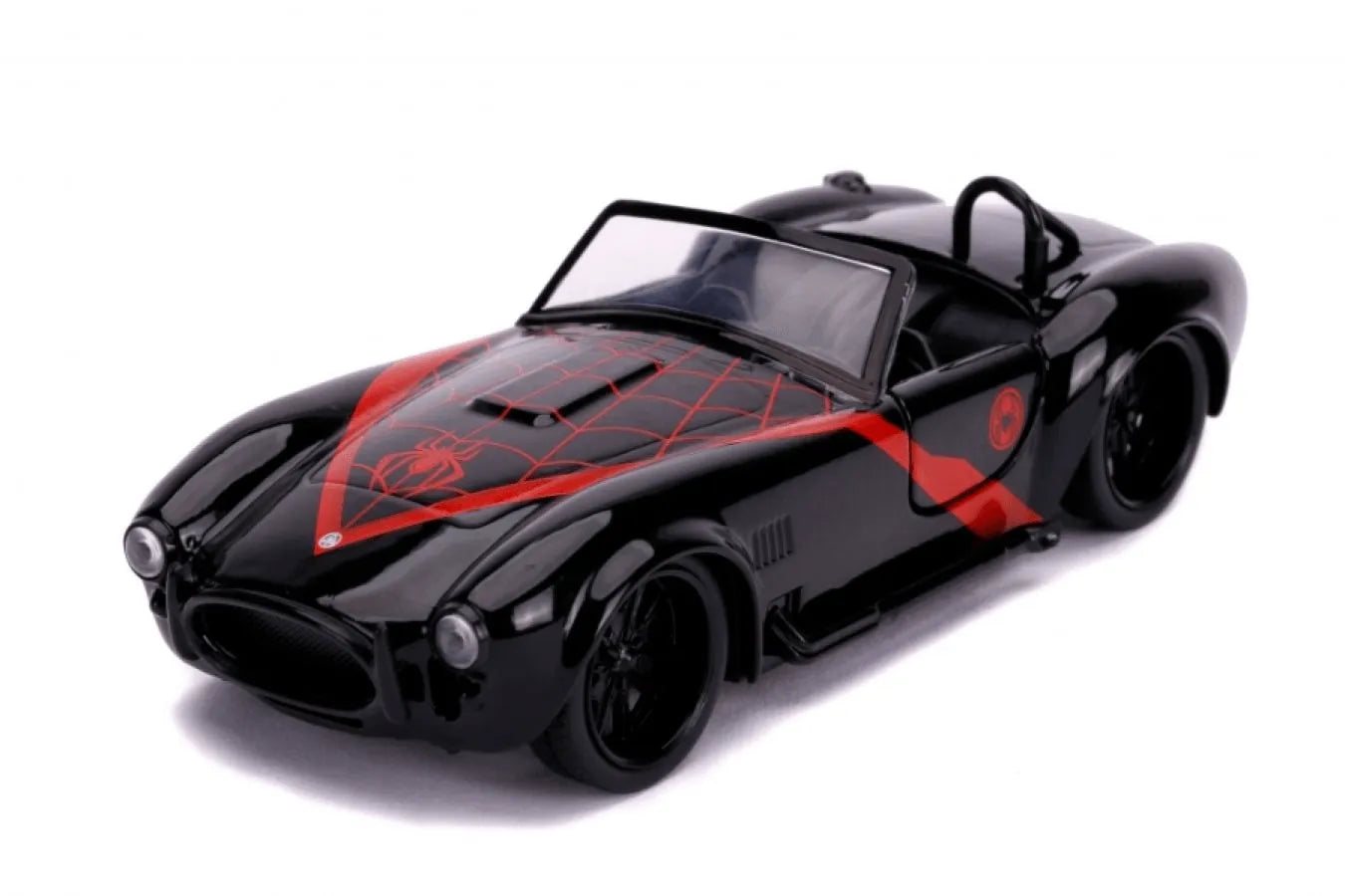 JAD31743 Marvel Comics - Miles Morales 1965 Shelby Cobra 1:32 Scale Hollywood Ride - Jada Toys - Titan Pop Culture