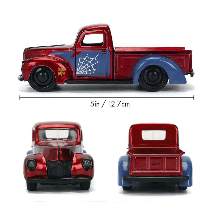 JAD32117 Marvel Comics - 1941 Ford Pickup Spider-Man 1:32 Scale Diecast Vehicle - Jada Toys - Titan Pop Culture
