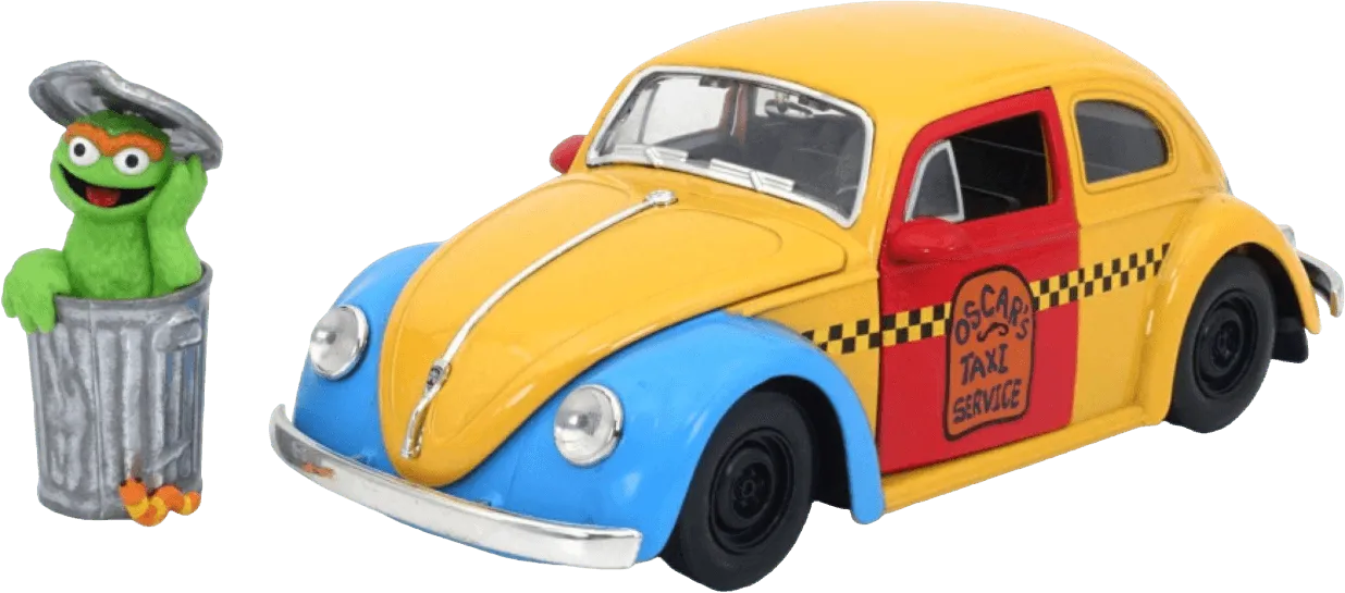 JAD32801 Sesame Street - 1959 VW Beetle 1:24 Scale HR w/Oscar - Jada Toys - Titan Pop Culture