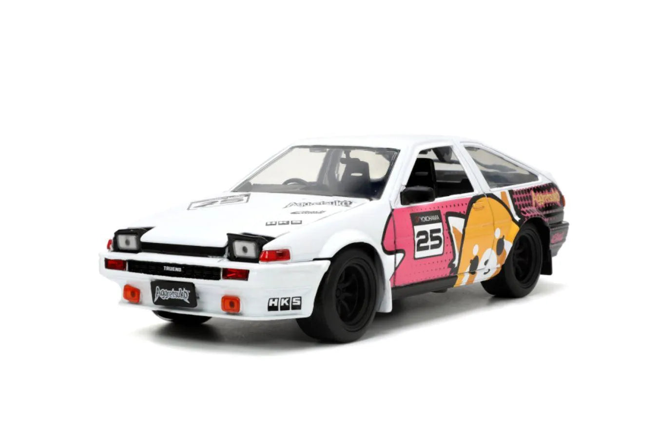 JAD33725 Aggretsuko - Toyota AE86 with Aggretsuko 1:24 Scale Diecast Set - Jada Toys - Titan Pop Culture