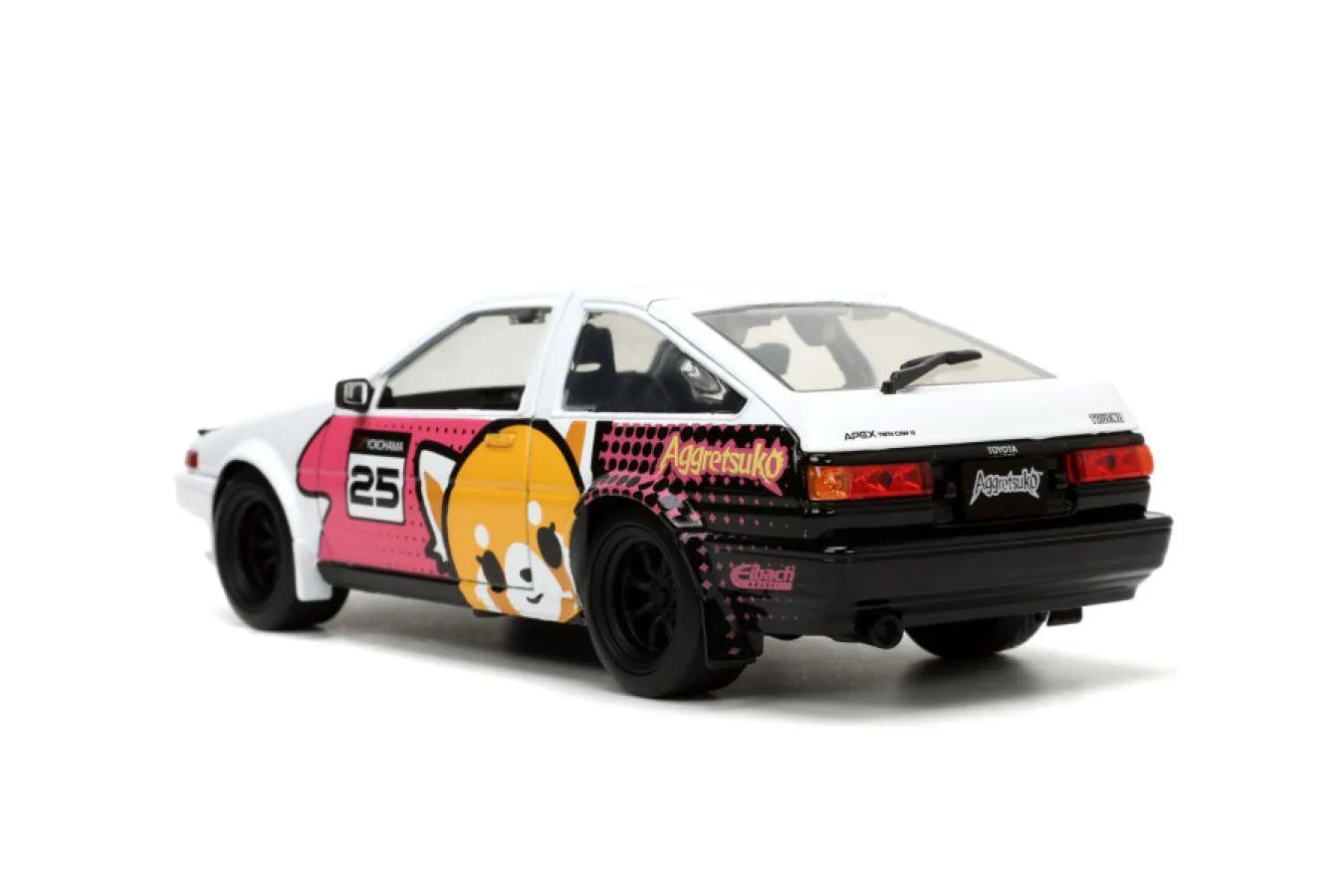 JAD33725 Aggretsuko - Toyota AE86 with Aggretsuko 1:24 Scale Diecast Set - Jada Toys - Titan Pop Culture