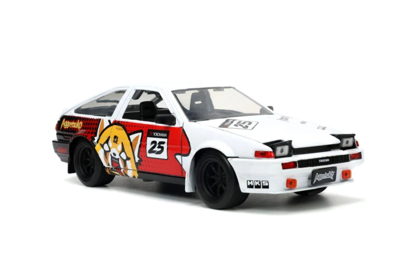 JAD33725 Aggretsuko - Toyota AE86 with Aggretsuko 1:24 Scale Diecast Set - Jada Toys - Titan Pop Culture