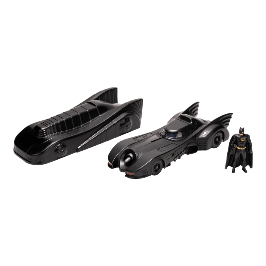 JAD34368 Batman (1989) - Batmobile & Armour with Batman 1:24 Scale Diecast Vehicle Set - Jada Toys - Titan Pop Culture