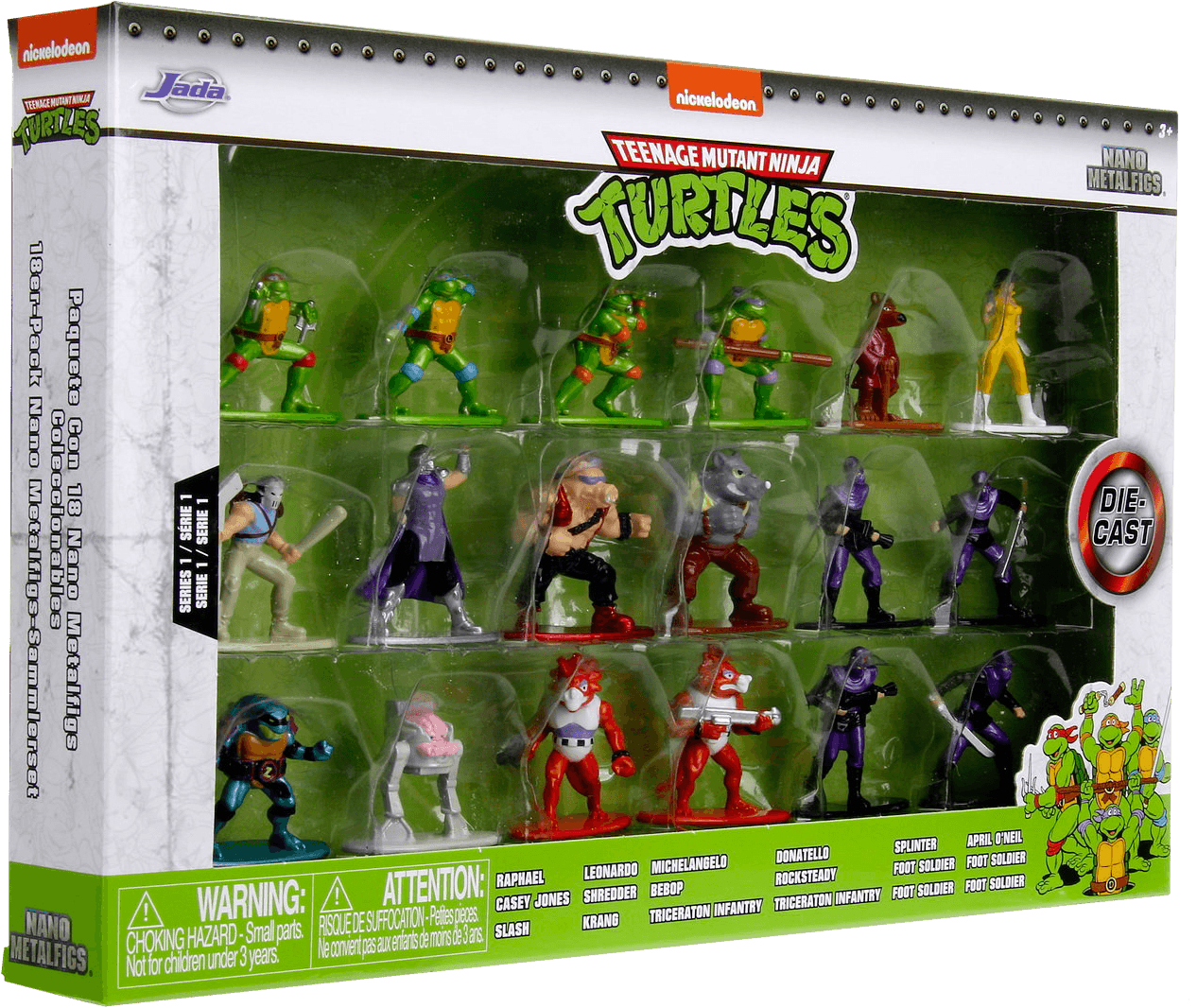 JAD34460 Teenage Mutant Ninja Turtles (TV'87) - 1.65" Nano Metalfig 18-PK [Wave 1] - Jada Toys - Titan Pop Culture
