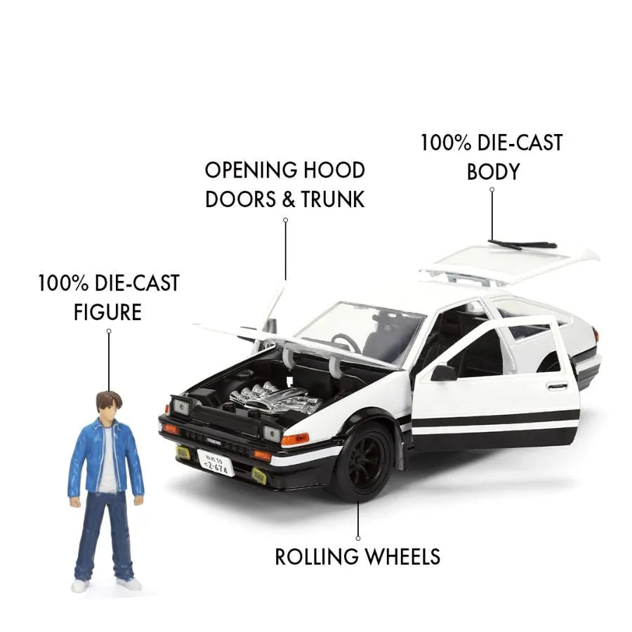 JAD34501 Initial D - 1:24 1986 Toyota Trueno with Takumi - Jada Toys - Titan Pop Culture