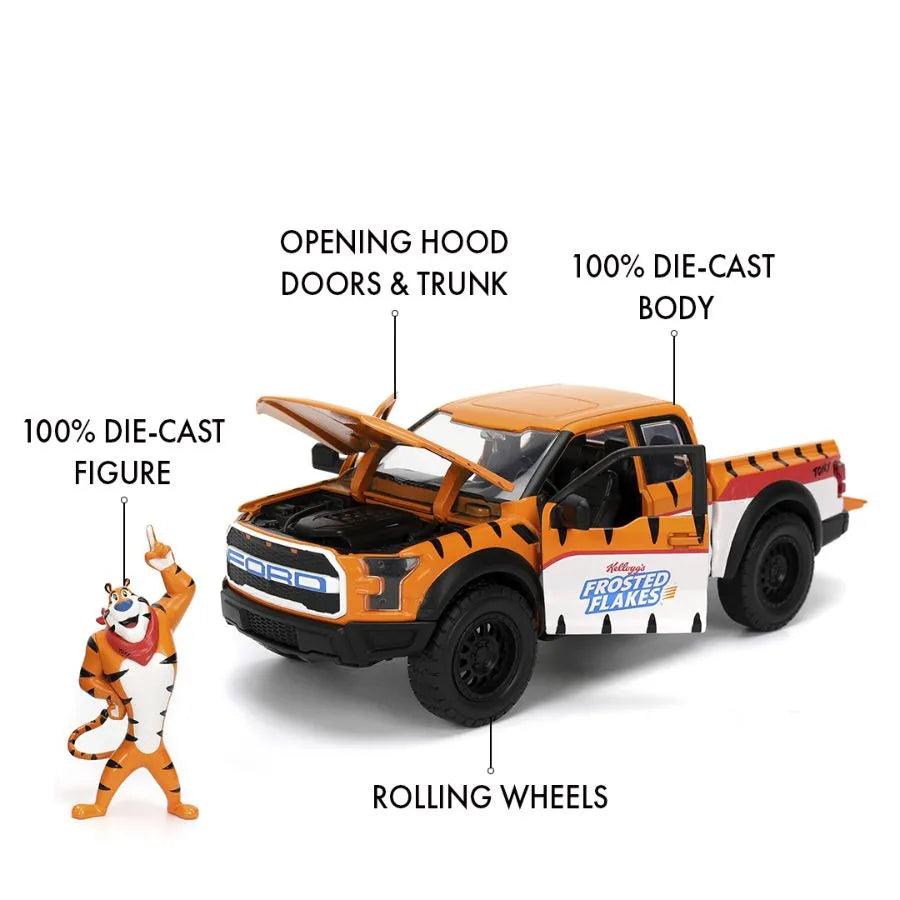 JAD35470 Kellogg's - Ford F150 Raptor 1:24 Scale Diecast Vehicle with Tony the Tiger - Jada Toys - Titan Pop Culture