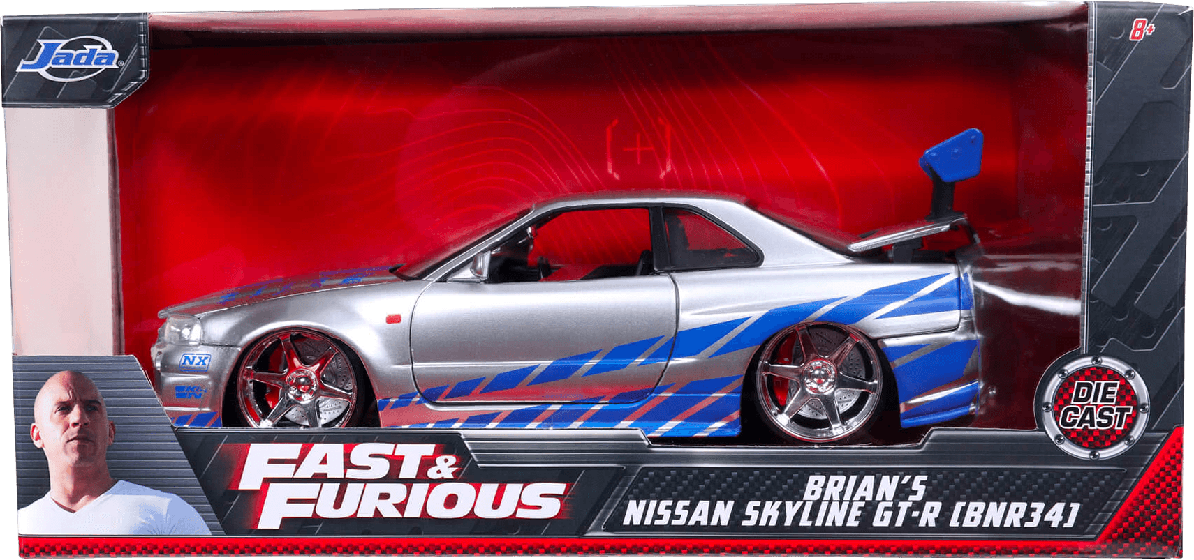 JAD97158 Fast and Furious - '02 Nissan Skyline GT-R 1:24 Scale Hollywood Ride - Jada Toys - Titan Pop Culture