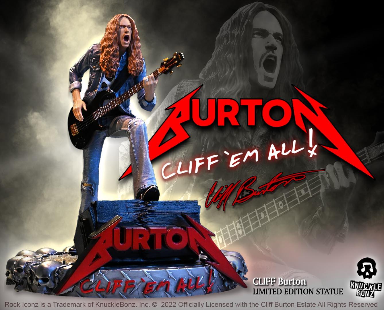 KNUCLIFFBURTON100 Metallica - Cliff Burton Rock Iconz Statue - KnuckleBonz - Titan Pop Culture