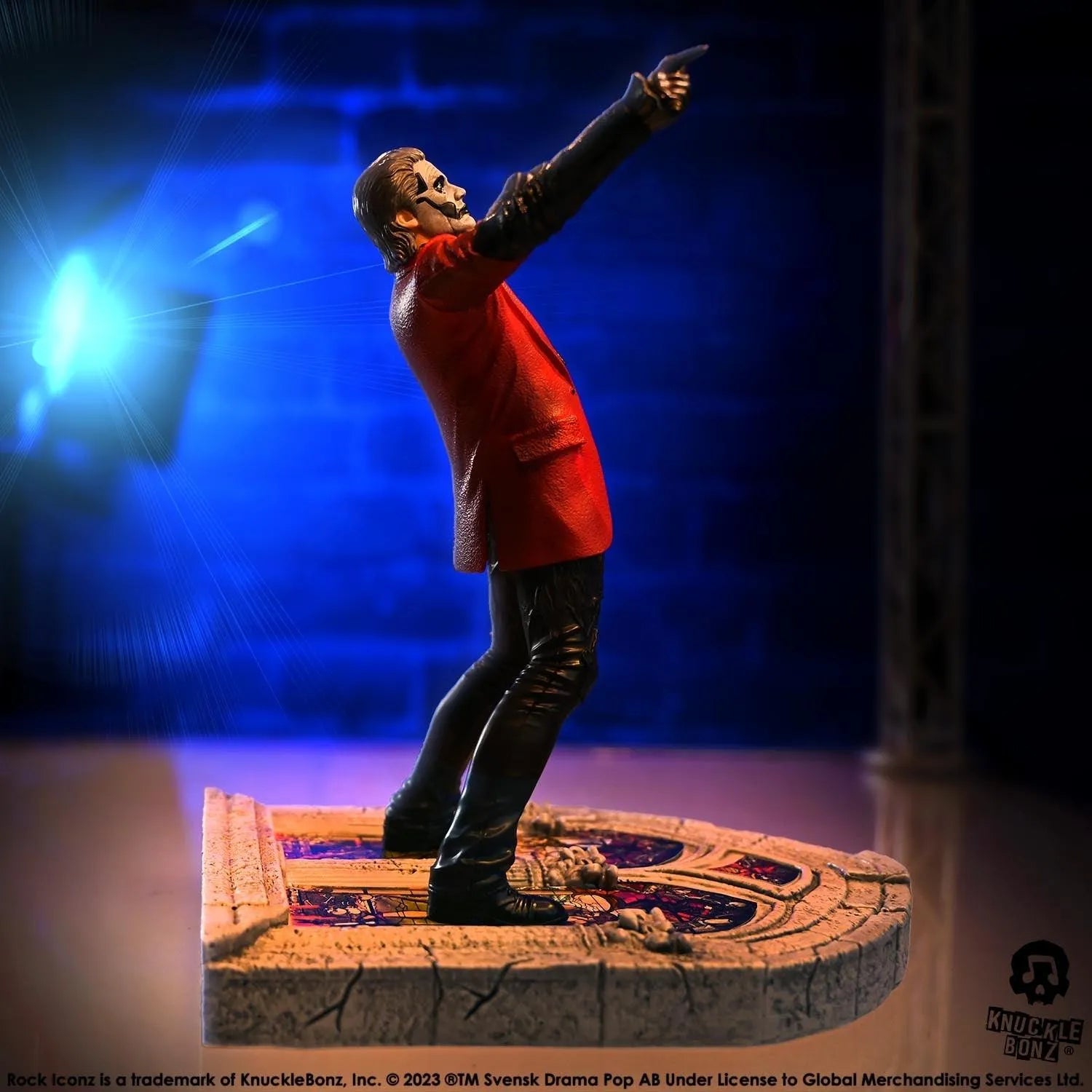 KNUGHOSTPAPA4RED100 Ghost - Papa Emeritus 4 (Red Jacket) Rock Iconz Statue - KnuckleBonz - Titan Pop Culture