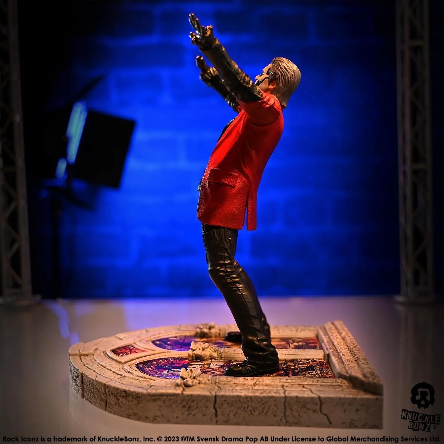 KNUGHOSTPAPA4RED100 Ghost - Papa Emeritus 4 (Red Jacket) Rock Iconz Statue - KnuckleBonz - Titan Pop Culture