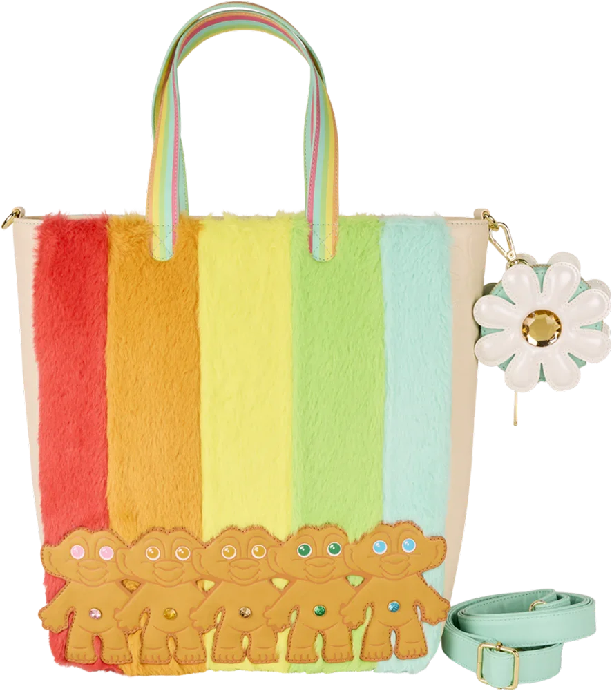 Good Luck Trolls - Trolls with Faux Fur Tote Bag & Detachable Coin Bag