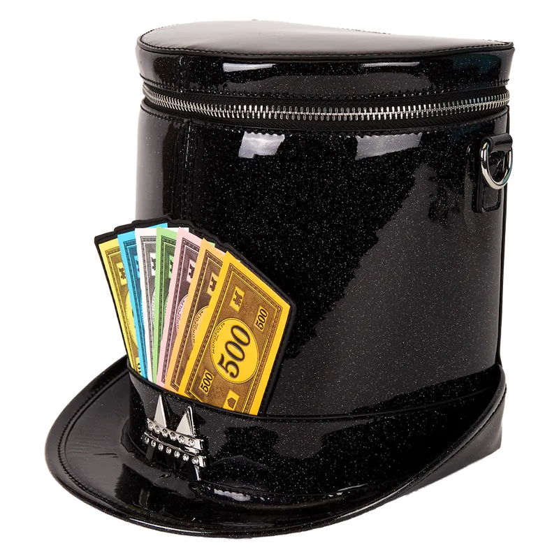 LOUHASTB0001 Monopoly 90th - Top Hat Glitter Figural Crossbody Bag - Loungefly - Titan Pop Culture